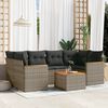 vidaXL 7 Piece Garden Sofa Set with Cushions Grey Poly Rattan