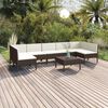 vidaXL 8 Piece Garden Lounge Set with Cushions Poly Rattan Brown