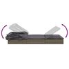 vidaXL Sunbed with Foldable Roof Grey 213x63x97 cm Poly Rattan