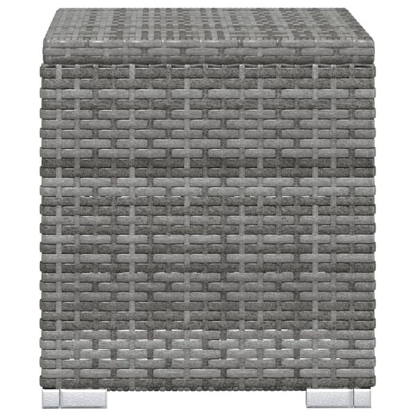 vidaXL Sun Lounger with Cushion and Tea Table Poly Rattan Grey