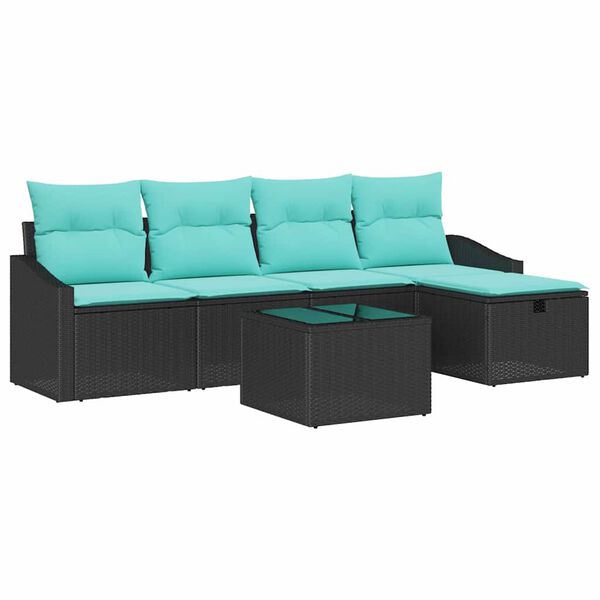 vidaXL Sofa Set with Cushion 4 pcs Poly Rattan