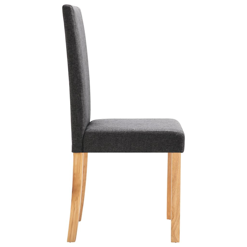 vidaXL Dining Chairs 2 pcs Dark Gray Fabric