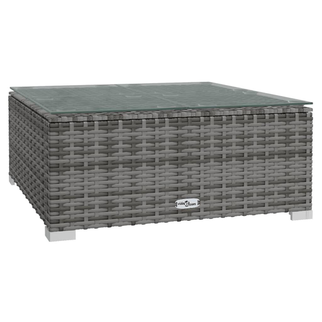 vidaXL 9 Piece Garden Lounge Set with Cushions Grey Poly Rattan