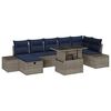 vidaXL Garden Sofa Set with Cushion with Storage 8 pcs Poly Rattan