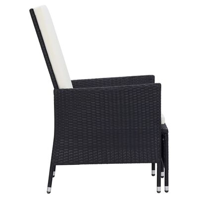 vidaXL 2 Piece Garden Lounge Set with Cushions Poly Rattan Black