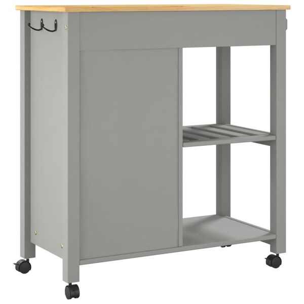 vidaXL Kitchen Trolley MONZA 84x40x90 cm Solid Wood Pine