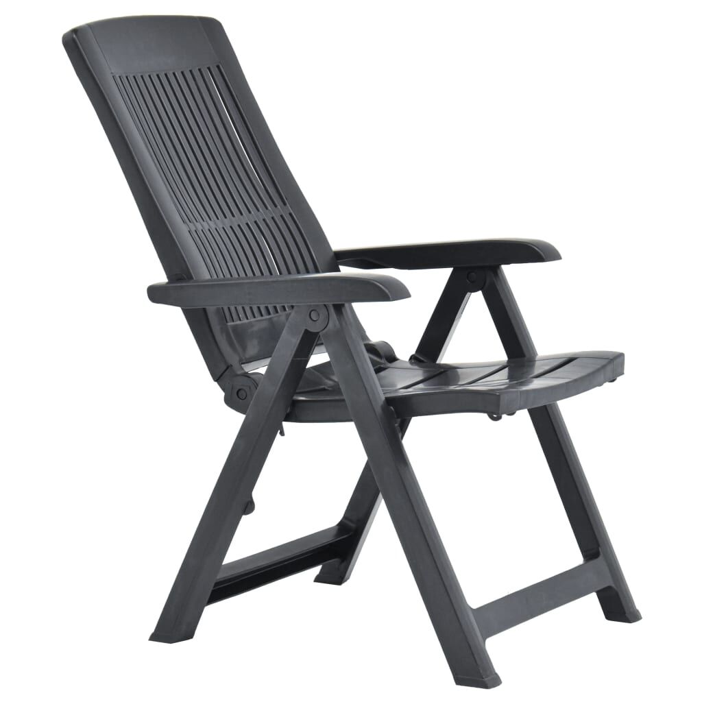 vidaXL Garden Reclining Chairs 2 pcs Plastic Anthracite