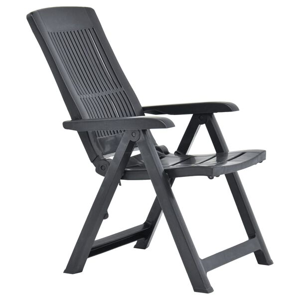 vidaXL Garden Reclining Chairs 2 pcs Plastic Anthracite