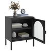 vidaXL Nightstand Black 50x35x60 cm Glass and Steel