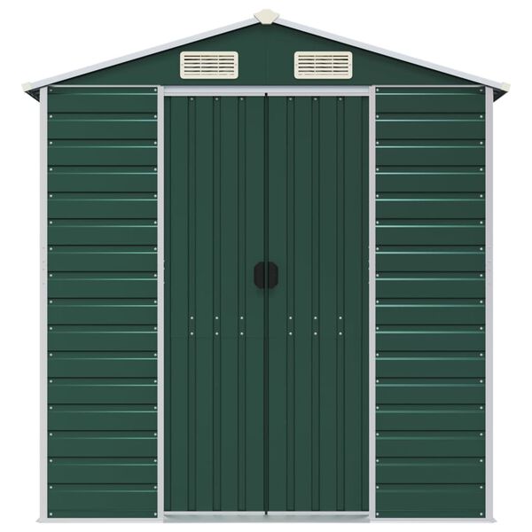 vidaXL Garden Shed Green 191x215x198 cm Galvanised Steel