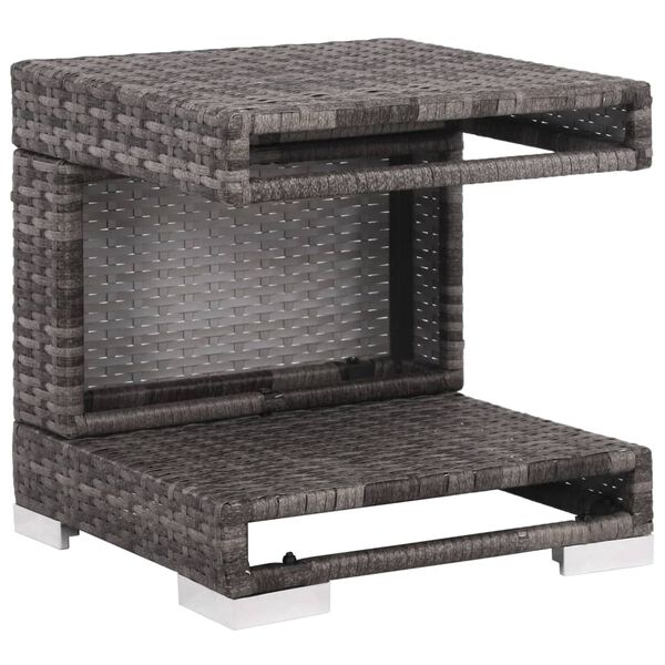 vidaXL 7 Piece Garden Lounge Set with Cushions Poly Rattan Grey