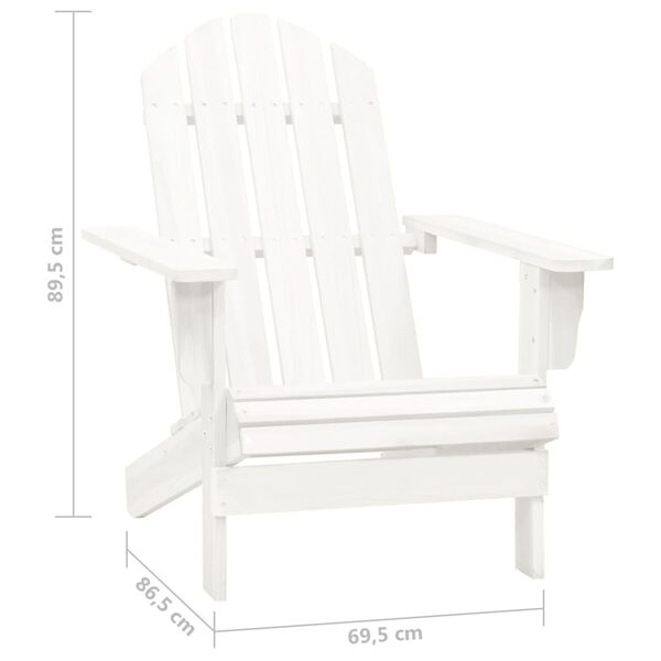 vidaXL Garden Adirondack Chair with Table Solid Fir Wood White