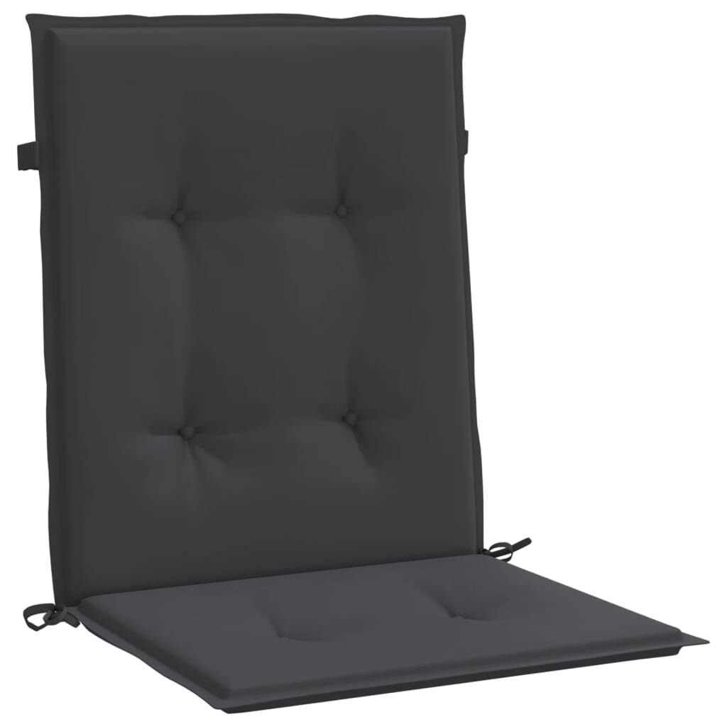 vidaXL Garden Lowback Chair Cushions 4 pcs Black 100x50x3 cm Oxford Fabric