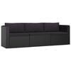 vidaXL 8 Piece Garden Lounge Set with Cushions Poly Rattan Black