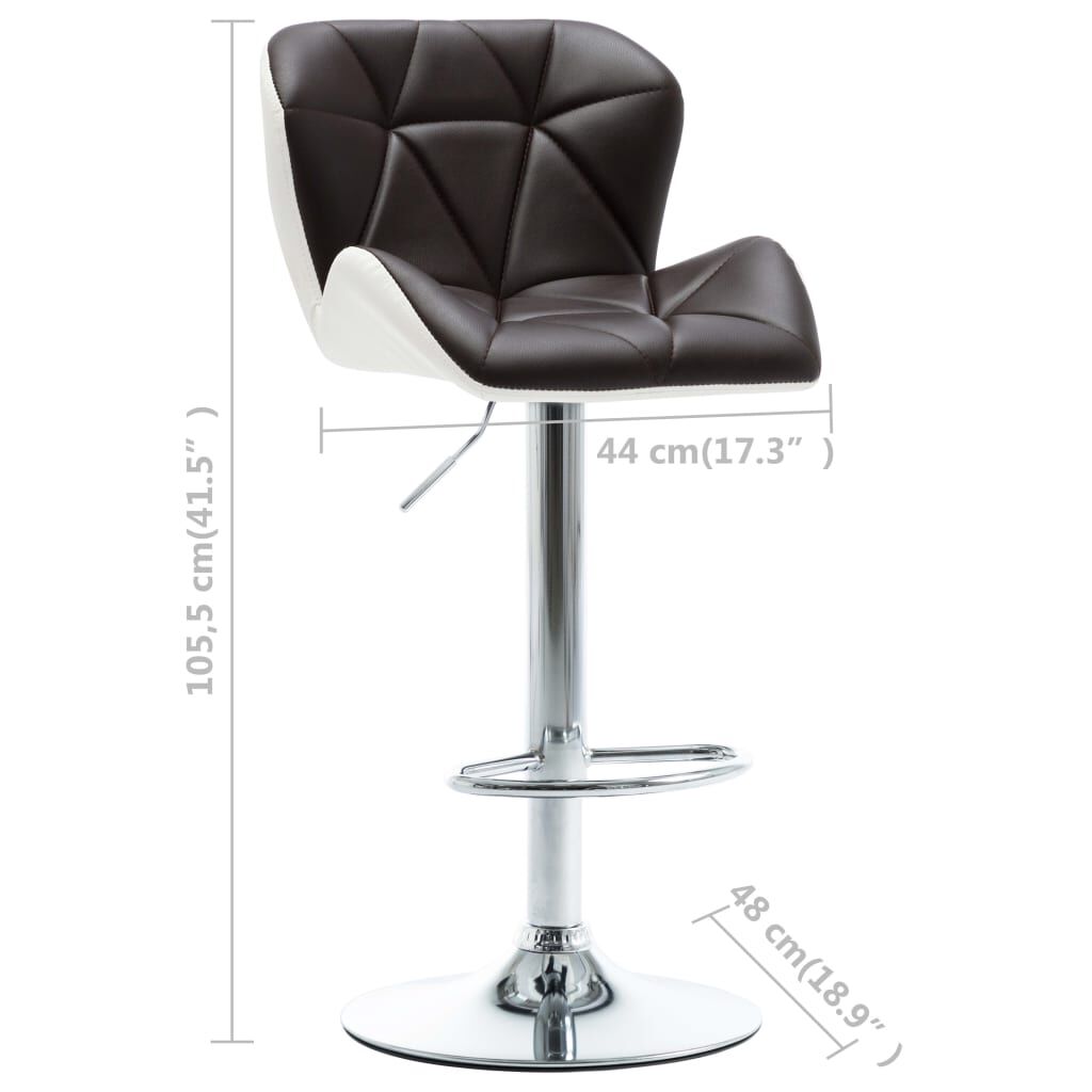 vidaXL Bar Stools 2 pcs Brown Faux Leather