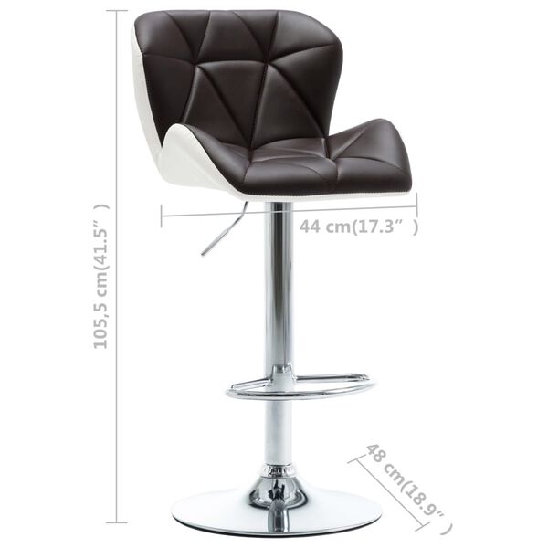 vidaXL Bar Stools 2 pcs Brown Faux Leather