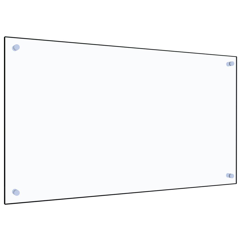 vidaXL Kitchen Backsplash Transparent 90 x 50 cm Tempered Glass