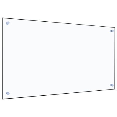 vidaXL Kitchen Backsplash Transparent 90 x 50 cm Tempered Glass