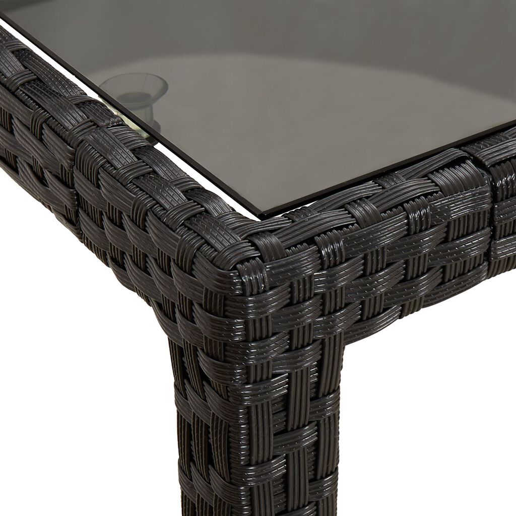 vidaXL Garden Dining Table Black 90x90x75 cm Poly Rattan
