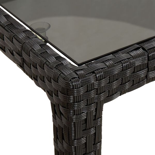 vidaXL Garden Dining Table Black 90x90x75 cm Poly Rattan