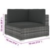 vidaXL Sectional Corner Chair with Cushions Poly Rattan grey