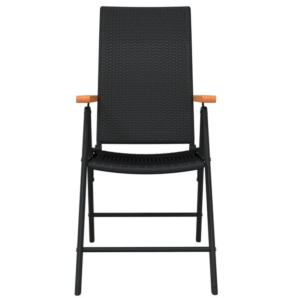 vidaXL 3 Piece Garden Dining Set Black