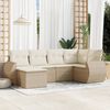 vidaXL 6 Piece Garden Sofa Set with Cushions Beige Poly Rattan