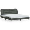 vidaXL Bed Frame with LED without Mattress "Hvar" Dark Grey 183x213 cm Fabric