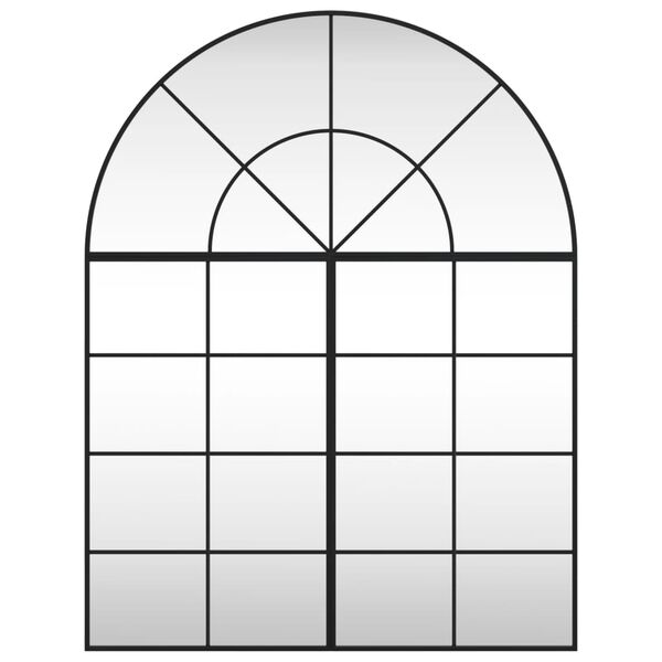 vidaXL Wall Mirror Black 100x130 cm Arch Iron