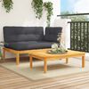 vidaXL 2 Piece Garden Pallet Sofa Set with Cushions Solid Wood Acacia