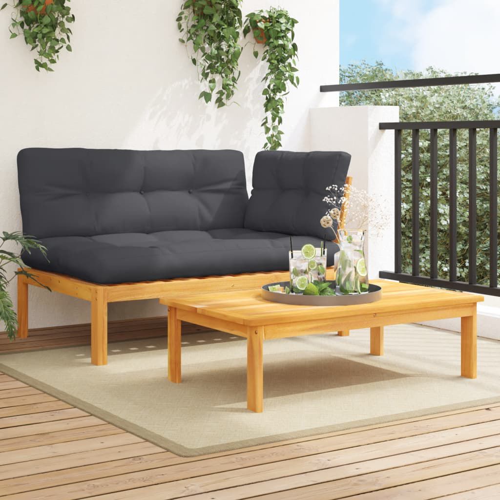 vidaXL 2 Piece Garden Pallet Sofa Set with Cushions Solid Wood Acacia