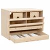 vidaXL Chicken Laying Nest 2 Compartments 63x40x45 cm Solid Pine Wood