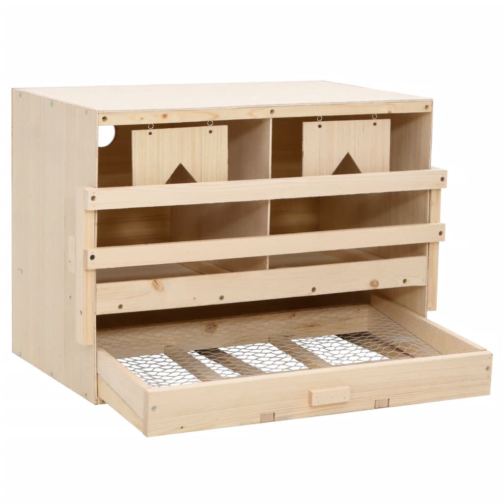 vidaXL Chicken Laying Nest 2 Compartments 63x40x45 cm Solid Pine Wood