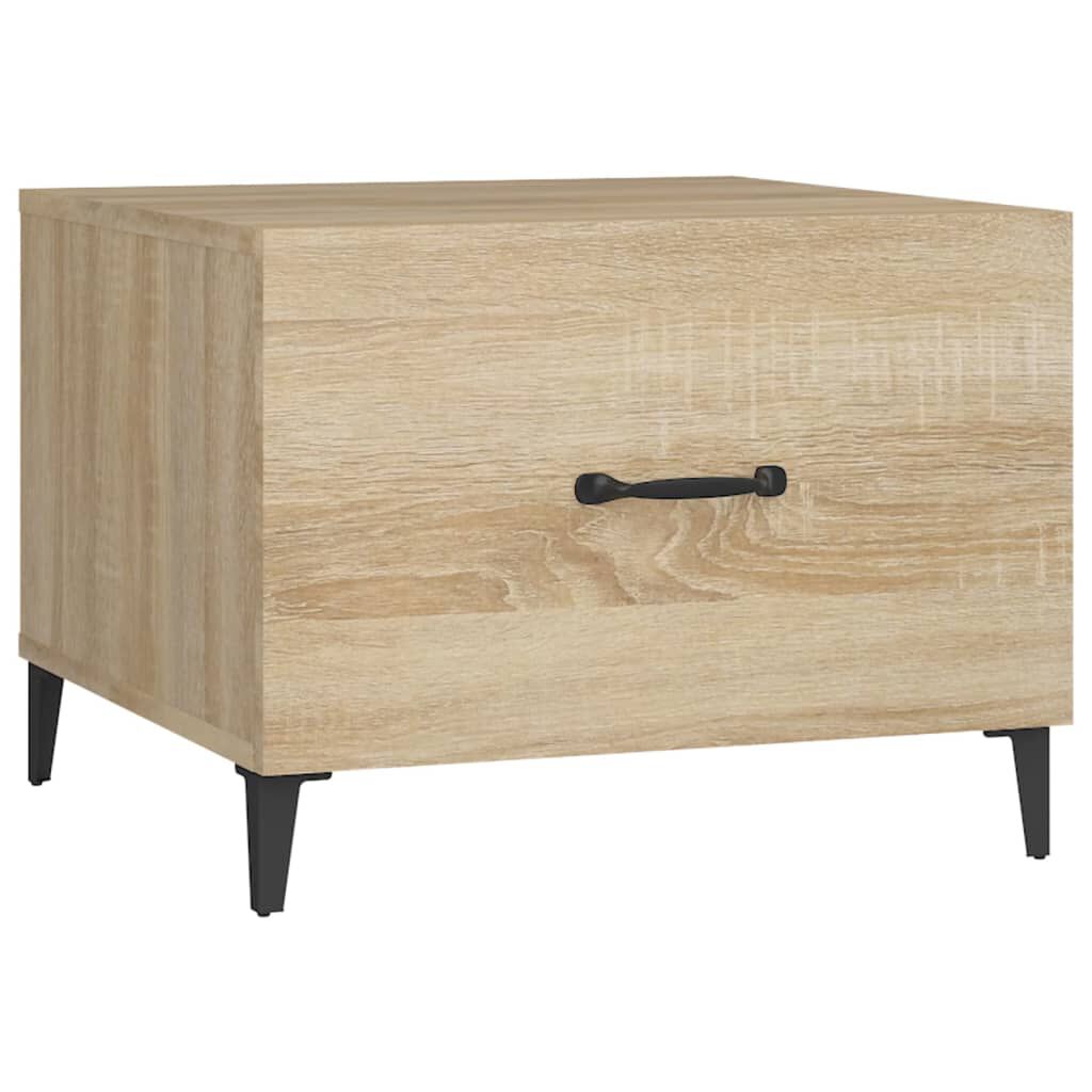 vidaXL Coffee Table with Metal Legs 2 pcs Sonoma Oak 50x50x40 cm
