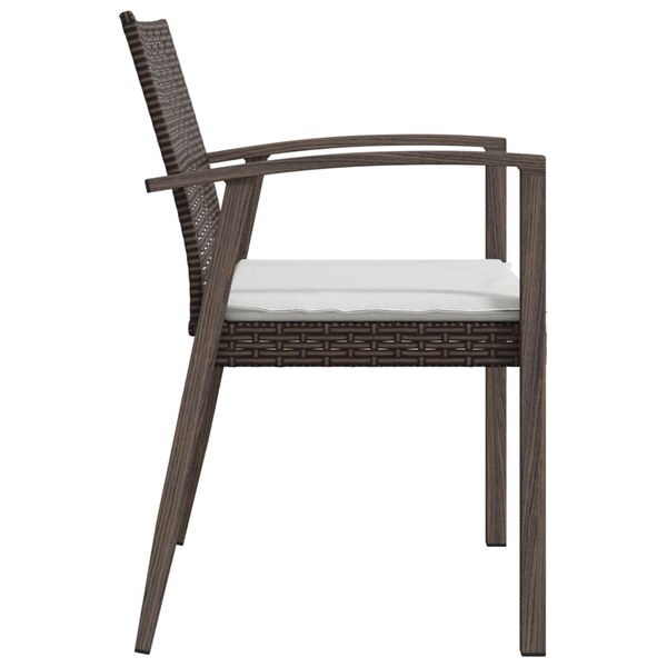 vidaXL Garden Chairs with Cushions 6 pcs Brown 56.5x57x83 cm Poly Rattan