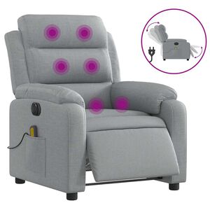 vidaXL Electric Massage Recliner Chair Light Grey Fabric