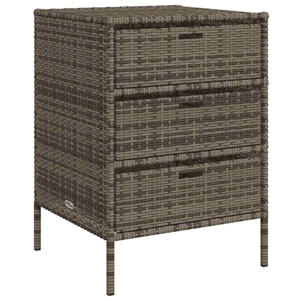 vidaXL Garden Storage Cabinet Grey 55x59x80 cm Poly Rattan
