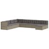 vidaXL 9 Piece Garden Lounge Set with Cushions Grey Poly Rattan