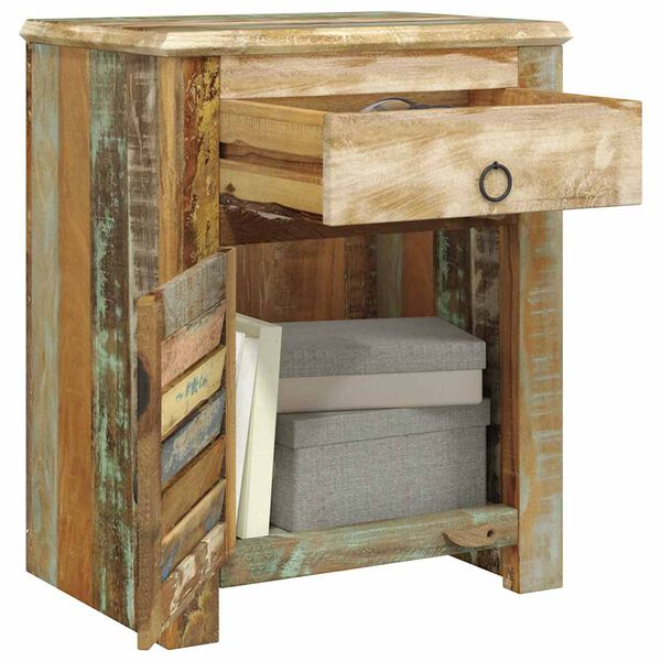 vidaXL End Table with 1 Drawer 1 Door Reclaimed Wood
