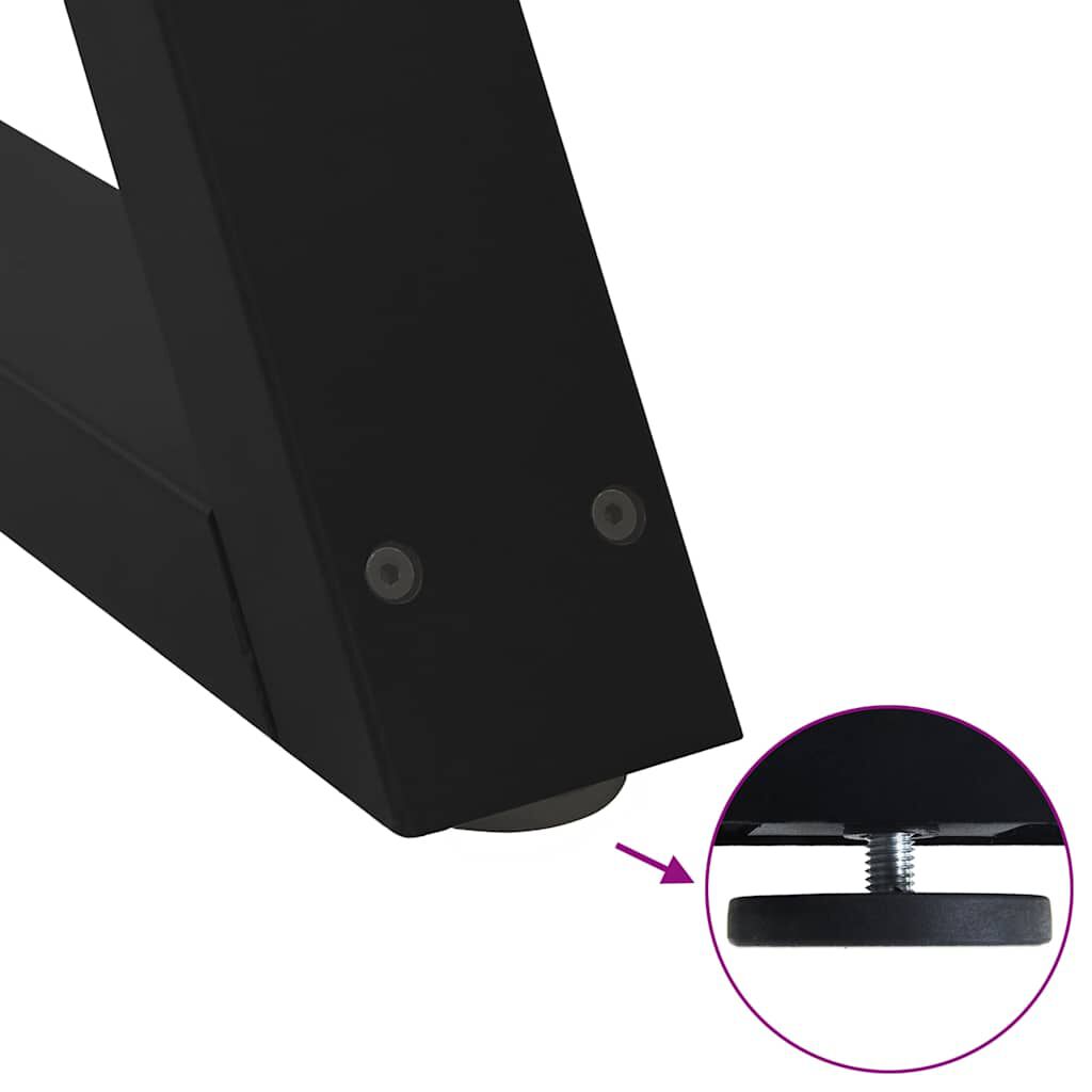 vidaXL Dining Table Legs 2 pcs Black 80x(72-73.3) cm Steel