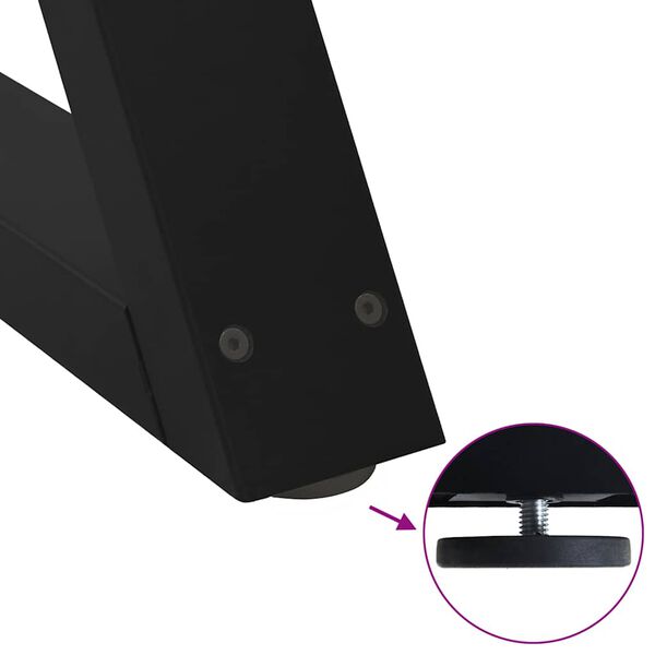 vidaXL Dining Table Legs 2 pcs Black 80x(72-73.3) cm Steel