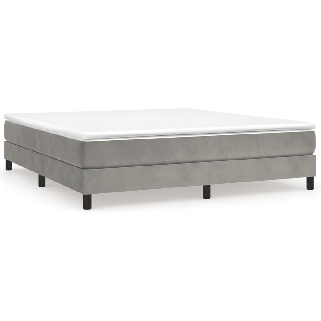 vidaXL Bed Frame without Mattress Light Grey King Velvet (US Only)