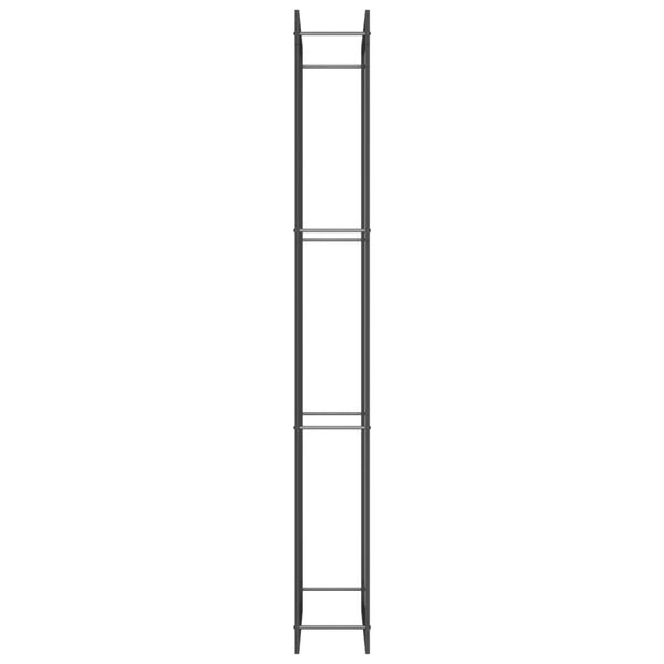 vidaXL Firewood Rack Matt Black 80x28x222 cm Steel