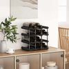 vidaXL Wine Rack for 12 Bottles Black Solid Pine Wood