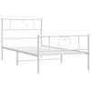 vidaXL Metal Bed Frame without Mattress with Footboard White 100x200cm