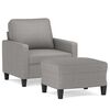 vidaXL Sofa Chair with Footstool Light Grey 60 cm Fabric