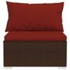 vidaXL 10 Piece Garden Lounge Set with Cushions Brown Poly Rattan
