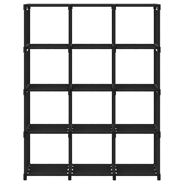 vidaXL 12-Cube Display Shelf Black 103x30x141 cm Fabric