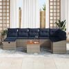 vidaXL Garden Sofa Set with Cushion 9 pcs Grey Poly rattan