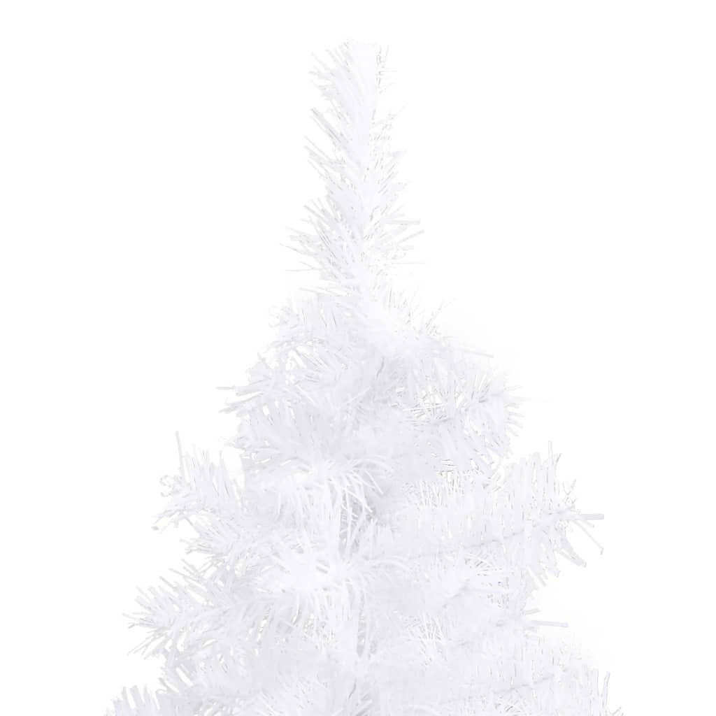 vidaXL Corner Artificial Christmas Tree White 210 cm PVC